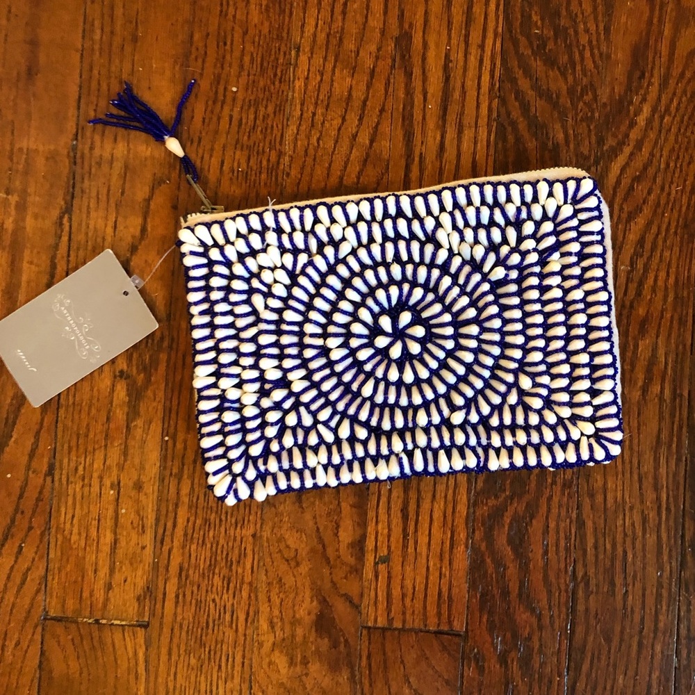 Anthropologie Beaded clutch/make up bag